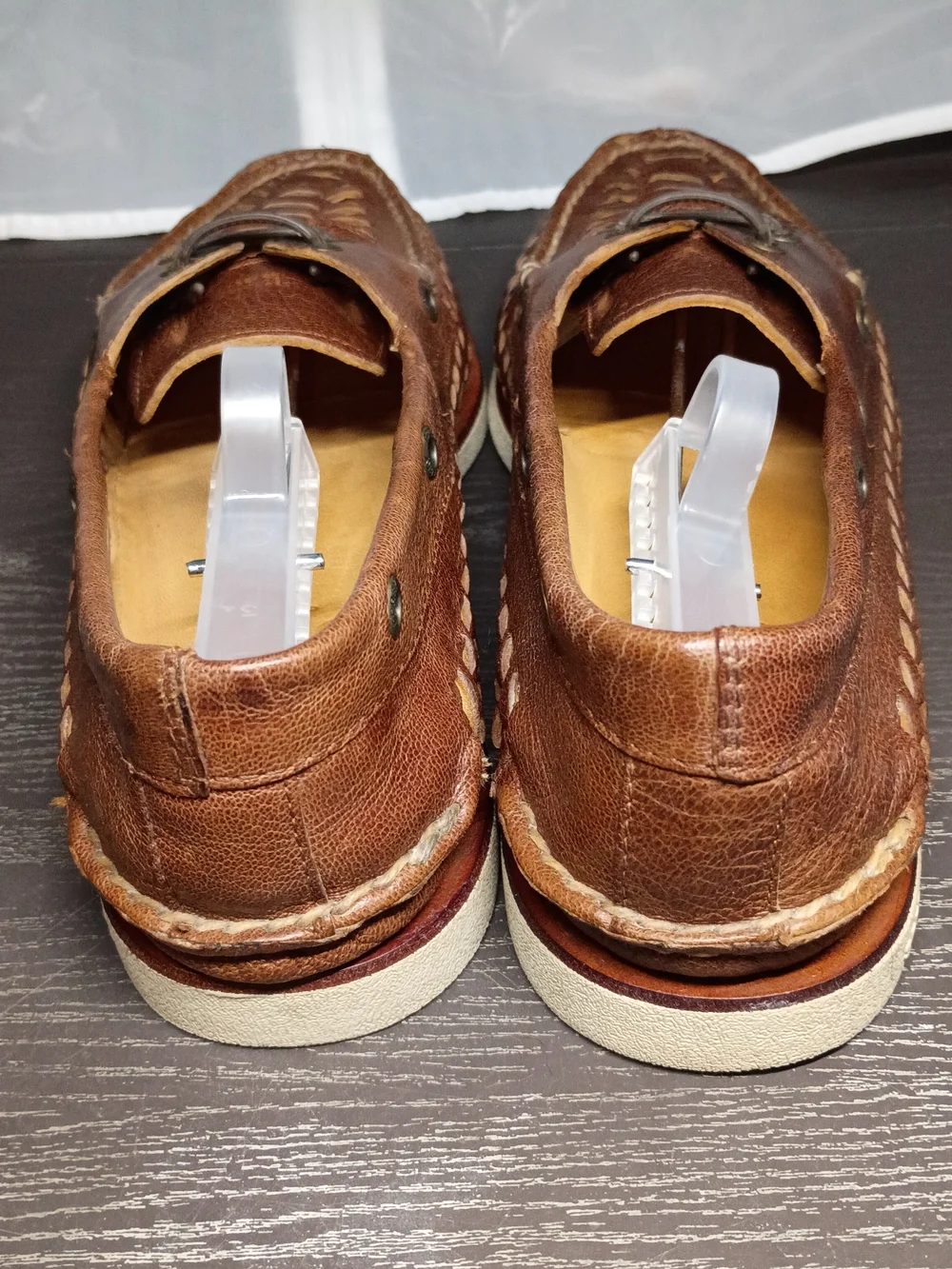 Sperry GOLD CUP Brown Woven Leather Boat Shoes. Men's 9.5M. Like NEW!!!